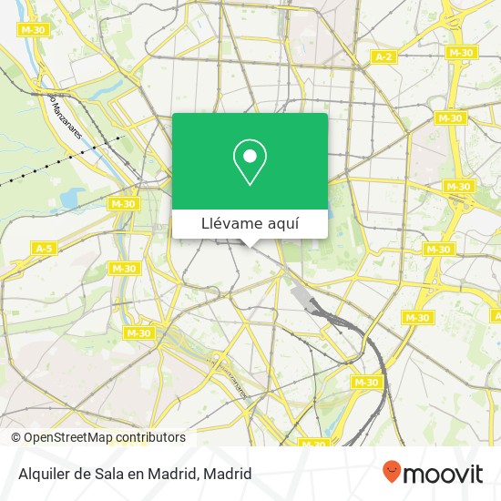 Mapa Alquiler de Sala en Madrid