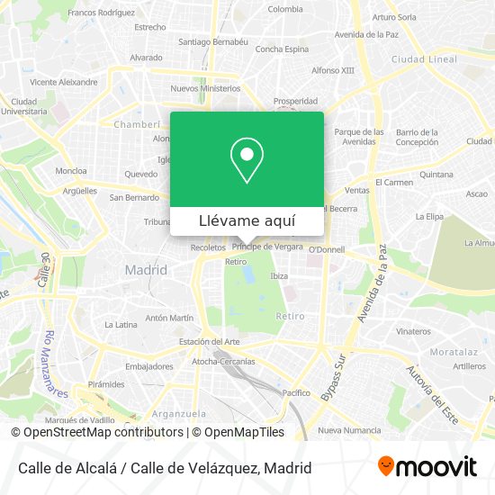 Mapa Calle de Alcalá / Calle de Velázquez