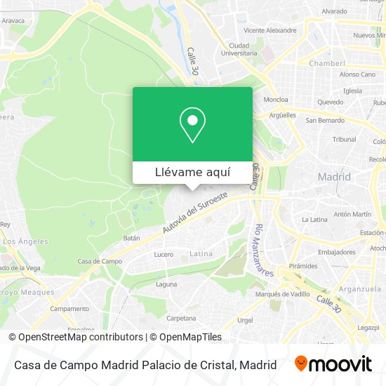 Mapa Casa de Campo Madrid Palacio de Cristal