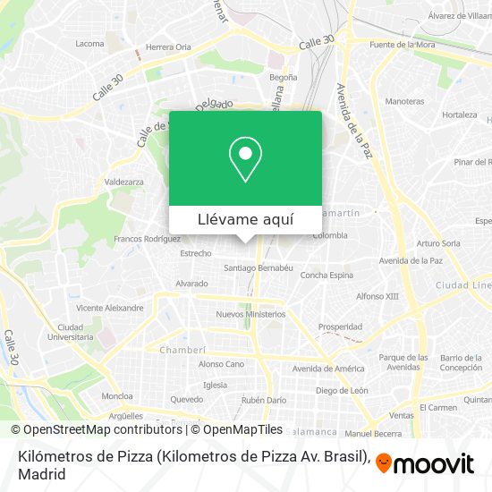 Mapa Kilómetros de Pizza (Kilometros de Pizza Av. Brasil)