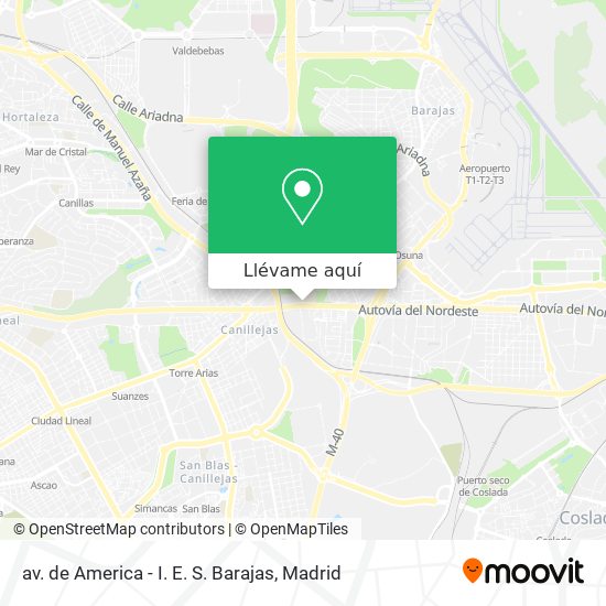 Mapa av. de America - I. E. S. Barajas