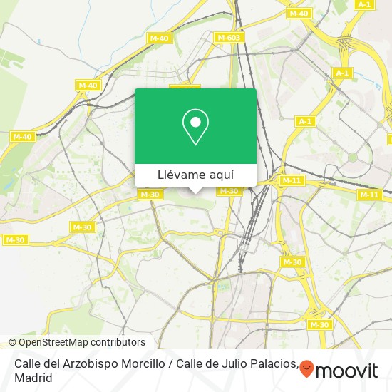 Mapa Calle del Arzobispo Morcillo / Calle de Julio Palacios