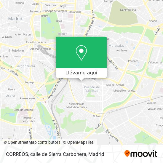 Mapa CORREOS, calle de Sierra Carbonera