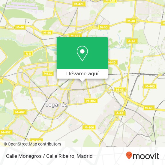 Mapa Calle Monegros / Calle Ribeiro