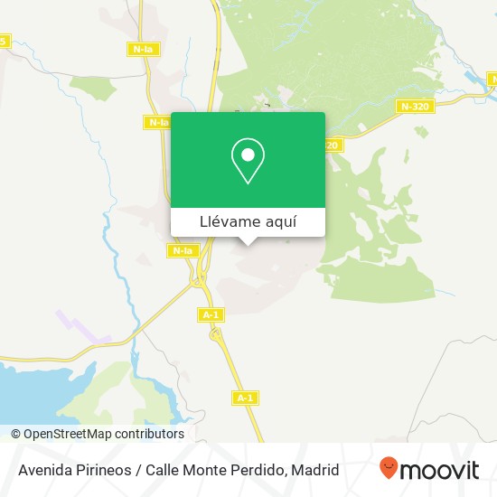 Mapa Avenida Pirineos / Calle Monte Perdido