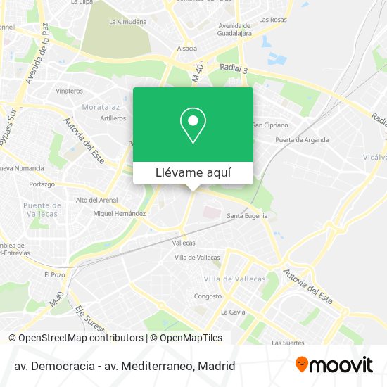 Mapa av. Democracia - av. Mediterraneo