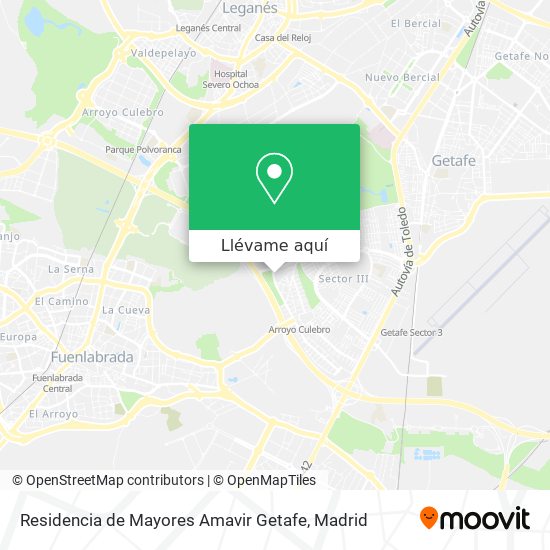 Mapa Residencia de Mayores Amavir Getafe