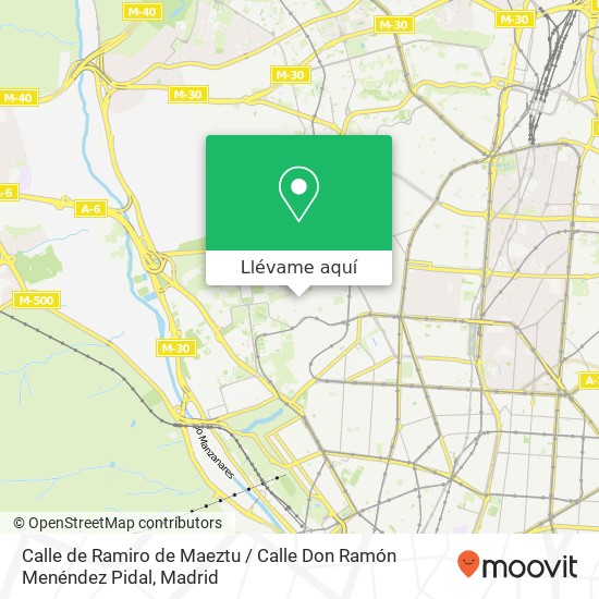 Mapa Calle de Ramiro de Maeztu / Calle Don Ramón Menéndez Pidal