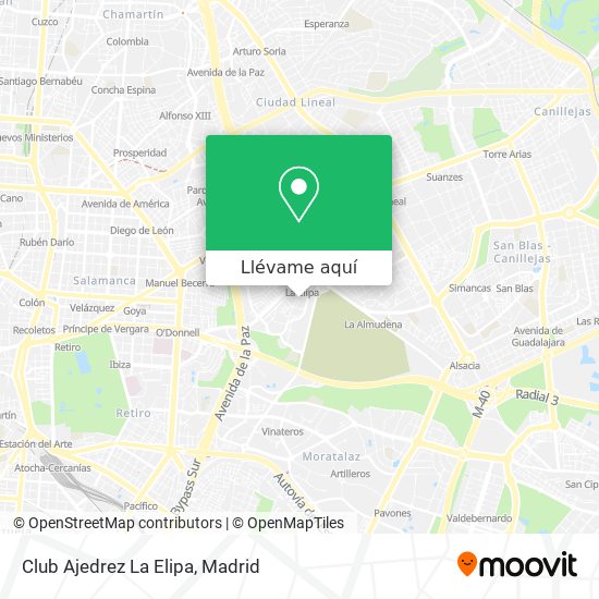 Mapa Club Ajedrez La Elipa