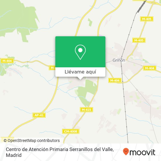 Mapa Centro de Atención Primaria Serranillos del Valle