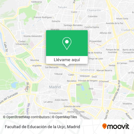 Mapa Facultad de Educación de la Ucjc