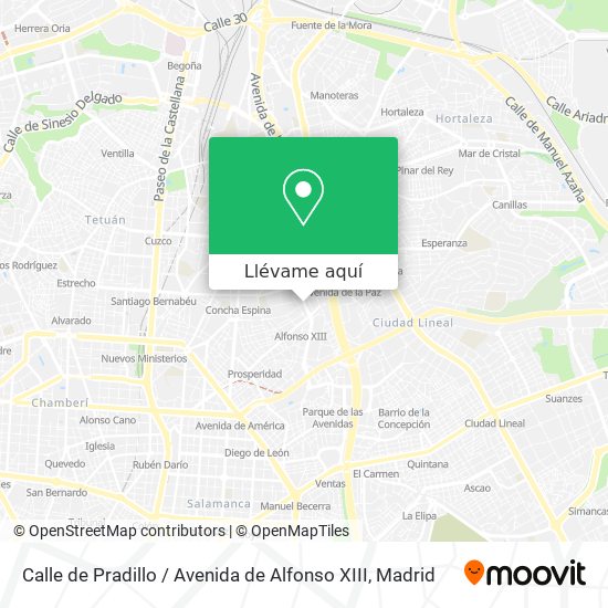 Mapa Calle de Pradillo / Avenida de Alfonso XIII