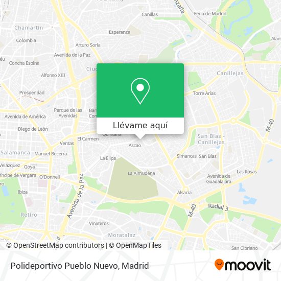 Mapa Polideportivo Pueblo Nuevo