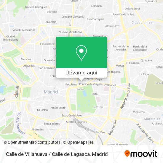 Mapa Calle de Villanueva / Calle de Lagasca