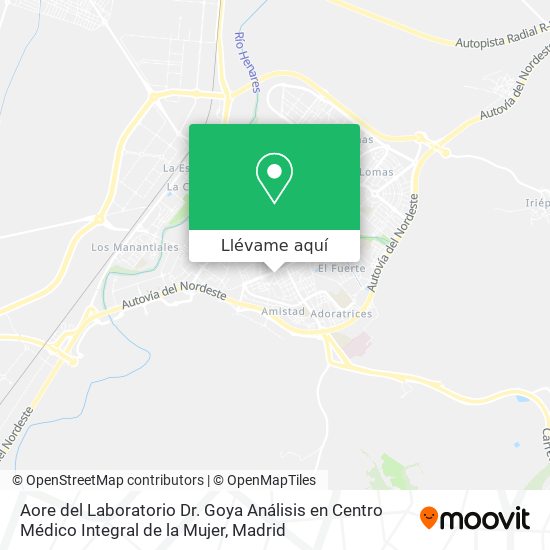 Mapa Aore del Laboratorio Dr. Goya Análisis en Centro Médico Integral de la Mujer