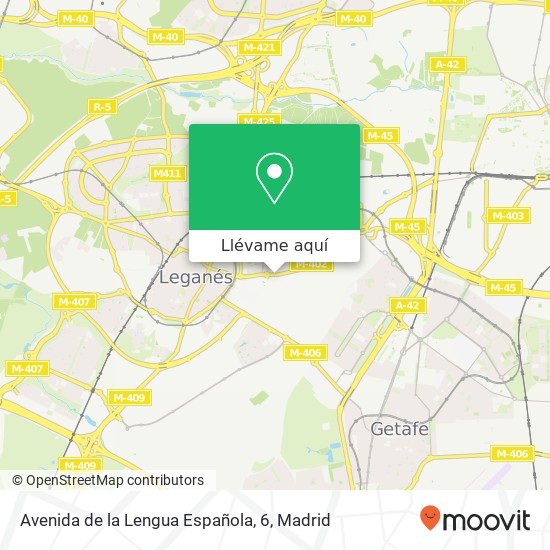 Mapa Avenida de la Lengua Española, 6