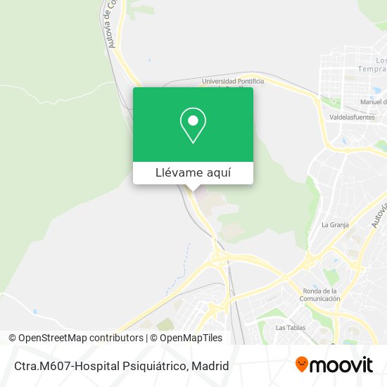 Mapa Ctra.M607-Hospital Psiquiátrico