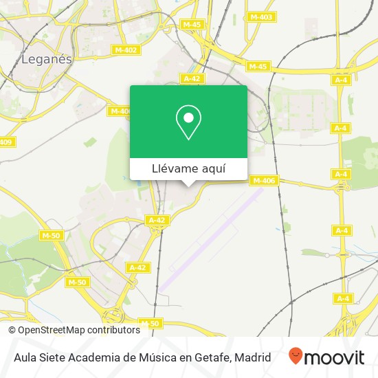 Mapa Aula Siete Academia de Música en Getafe