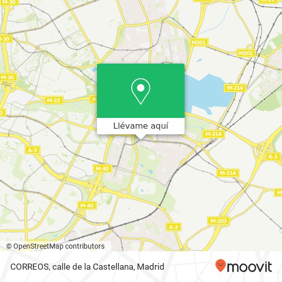 Mapa CORREOS, calle de la Castellana