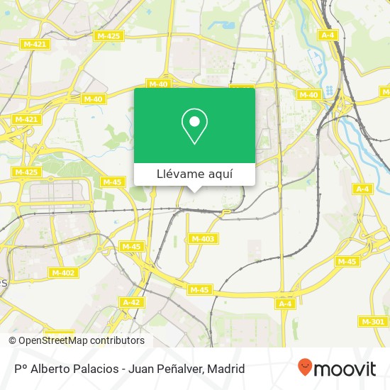 Mapa Pº Alberto Palacios - Juan Peñalver