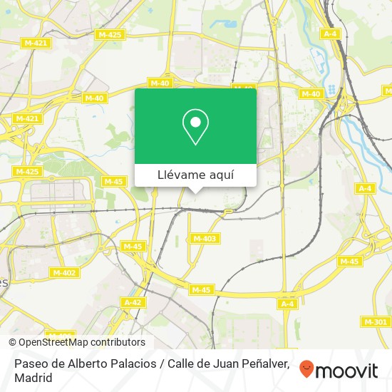 Mapa Paseo de Alberto Palacios / Calle de Juan Peñalver