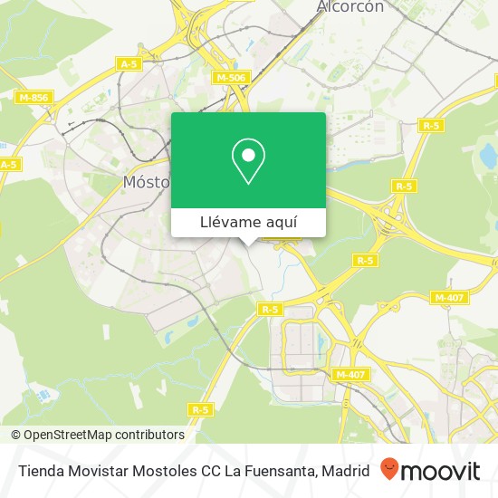 Mapa Tienda Movistar Mostoles CC La Fuensanta
