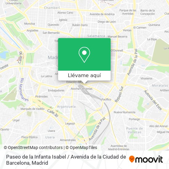 Mapa Paseo de la Infanta Isabel / Avenida de la Ciudad de Barcelona