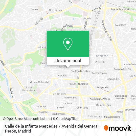 Mapa Calle de la Infanta Mercedes / Avenida del General Perón