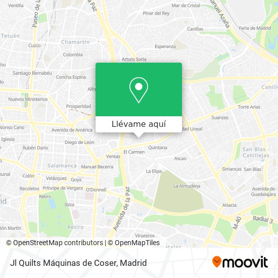 Mapa Jl Quilts Máquinas de Coser