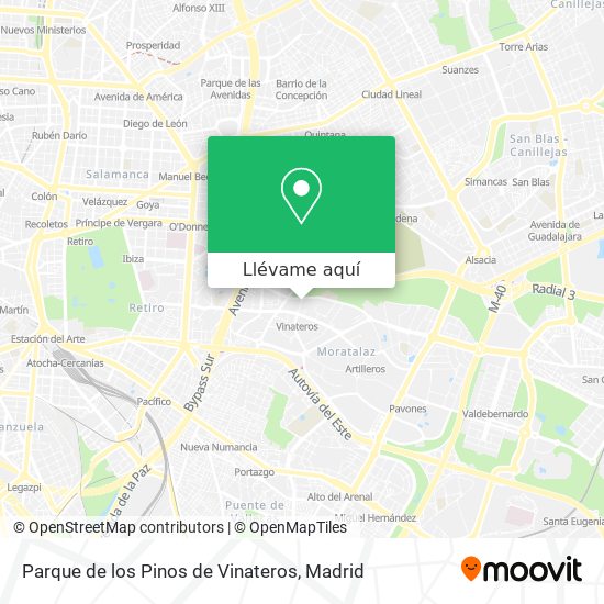 Mapa Parque de los Pinos de Vinateros