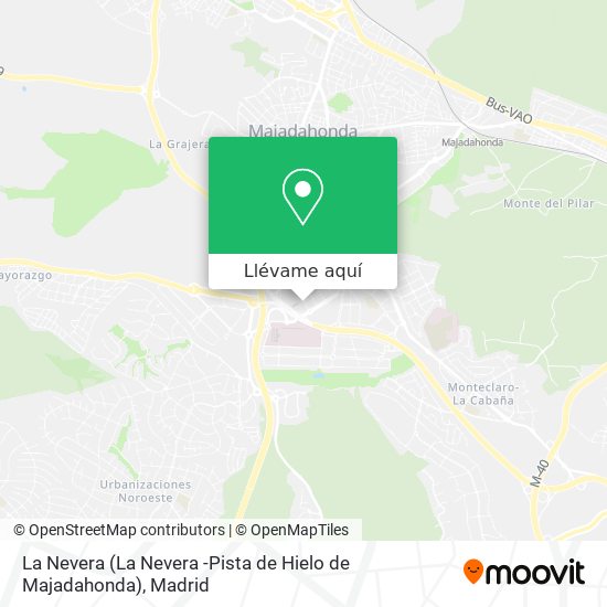 Mapa La Nevera (La Nevera -Pista de Hielo de Majadahonda)