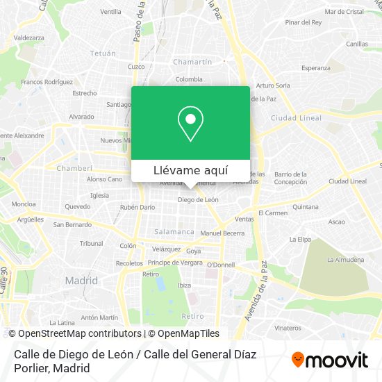 Mapa Calle de Diego de León / Calle del General Díaz Porlier