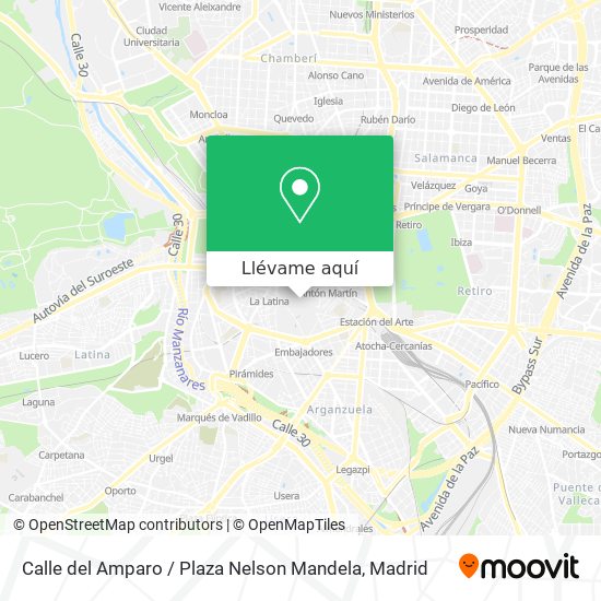 Mapa Calle del Amparo / Plaza Nelson Mandela