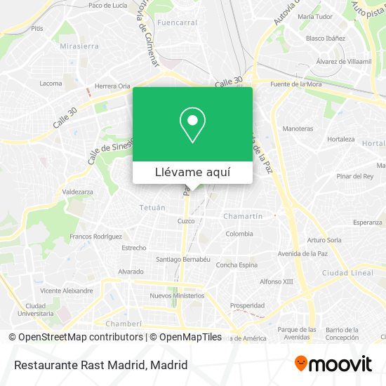 Mapa Restaurante Rast Madrid