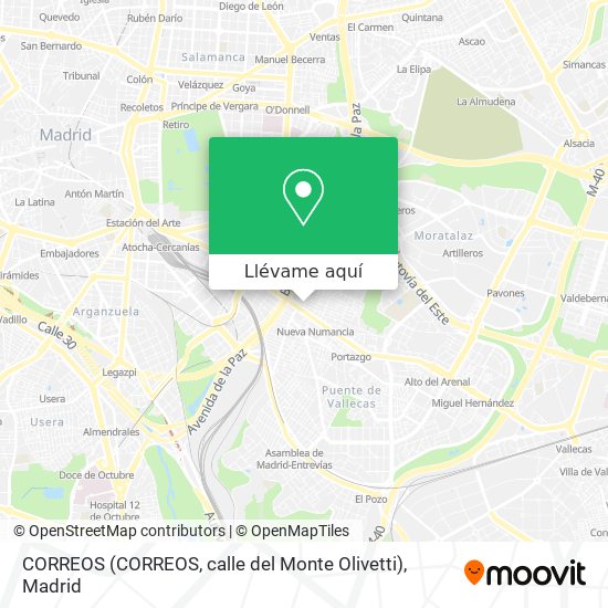 Mapa CORREOS (CORREOS, calle del Monte Olivetti)