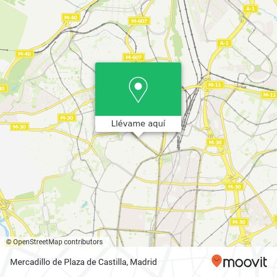 Mapa Mercadillo de Plaza de Castilla
