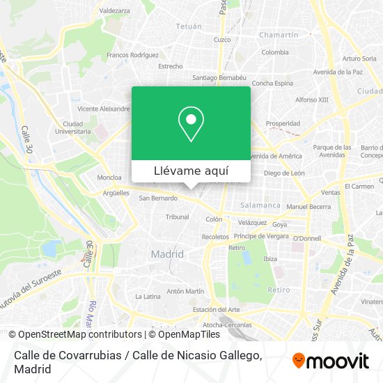 Mapa Calle de Covarrubias / Calle de Nicasio Gallego