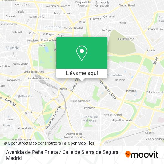 Mapa Avenida de Peña Prieta / Calle de Sierra de Segura