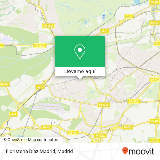 Mapa Floristería Díaz Madrid