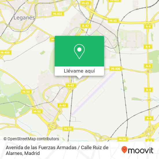 Mapa Avenida de las Fuerzas Armadas / Calle Ruiz de Alarnes