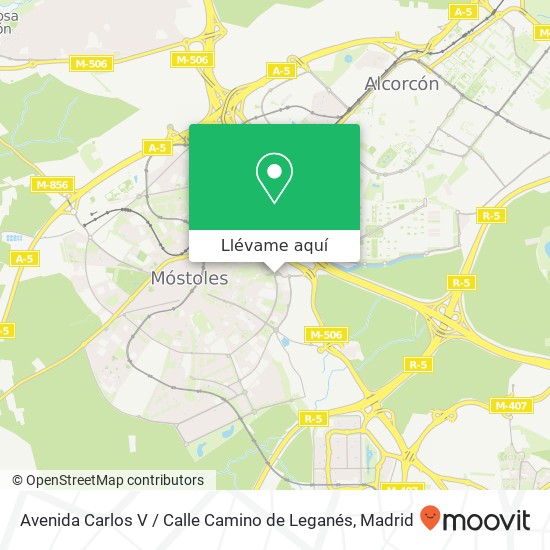 Mapa Avenida Carlos V / Calle Camino de Leganés
