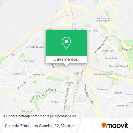 Mapa Calle de Francisco Sancha, 22