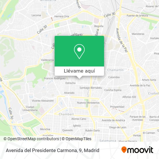 Mapa Avenida del Presidente Carmona, 9