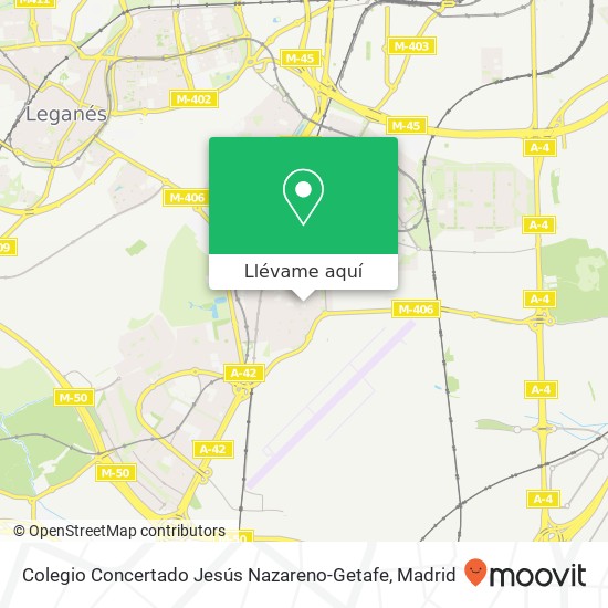 Mapa Colegio Concertado Jesús Nazareno-Getafe