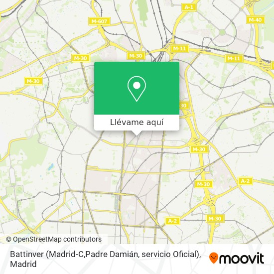 Mapa Battinver (Madrid-C,Padre Damián, servicio Oficial)