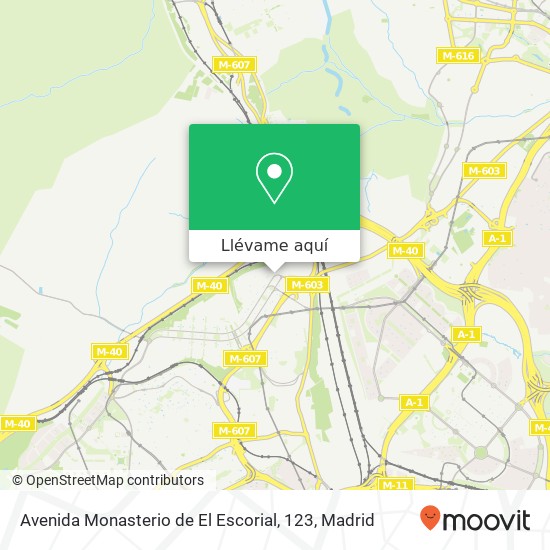 Mapa Avenida Monasterio de El Escorial, 123
