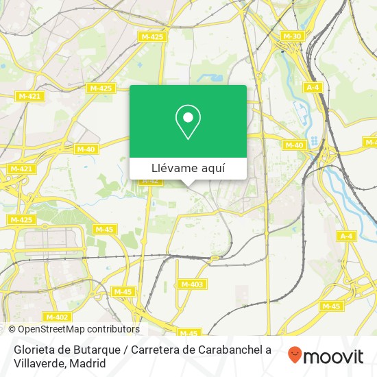 Mapa Glorieta de Butarque / Carretera de Carabanchel a Villaverde