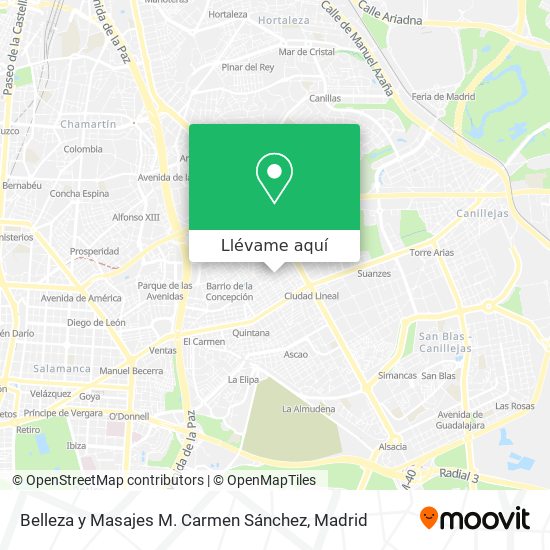 Mapa Belleza y Masajes M. Carmen Sánchez