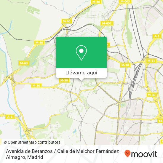 Mapa Avenida de Betanzos / Calle de Melchor Fernández Almagro