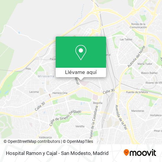 Mapa Hospital Ramon y Cajal - San Modesto